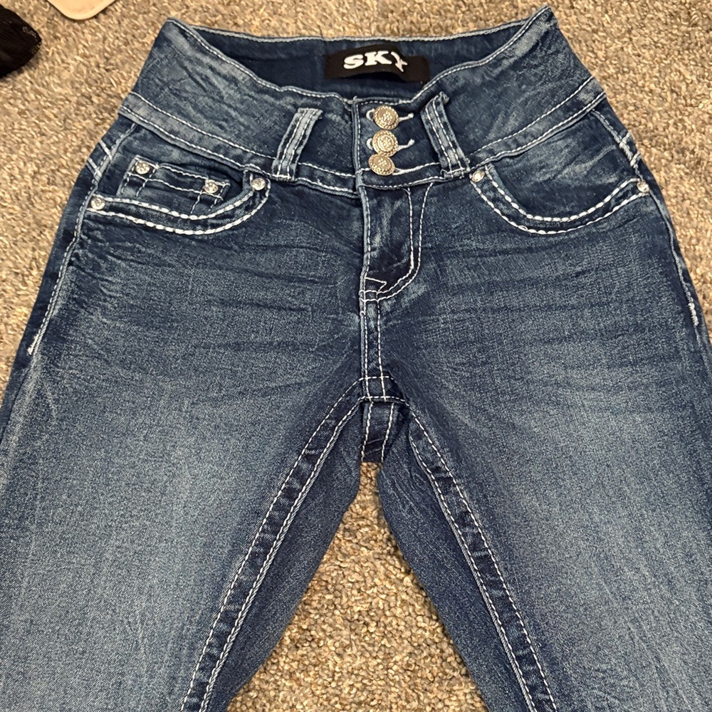 Sky Women's High Rise boot cut Indigo Jeans